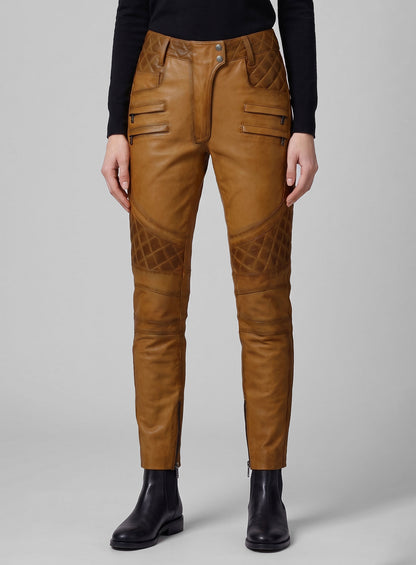 Carrier Burnt Mustard Leather Pants