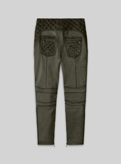 Carrier Burnt Olive Leather Pants