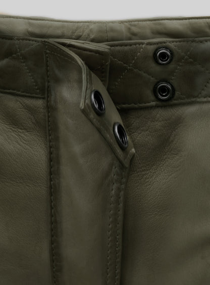 Carrier Burnt Olive Leather Pants