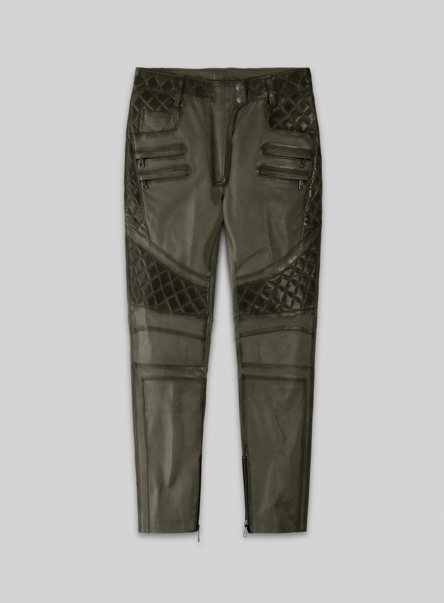 Carrier Burnt Olive Leather Pants