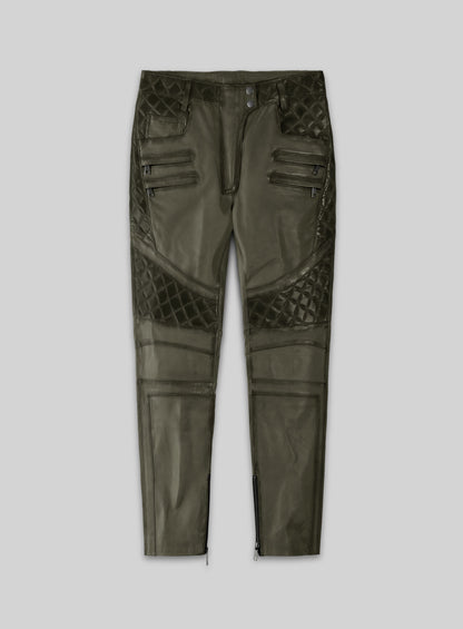 Carrier Burnt Olive Leather Pants