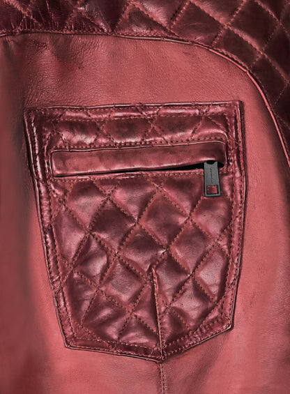 Carrier Burnt Red Leather Pants