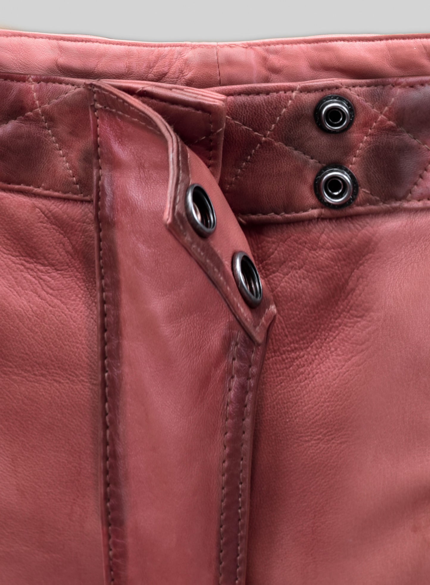 Carrier Burnt Red Leather Pants