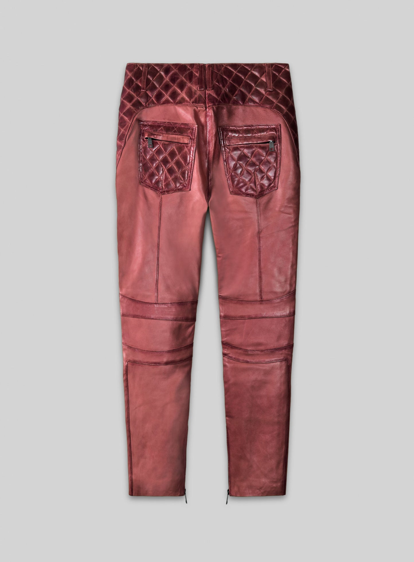Carrier Burnt Red Leather Pants