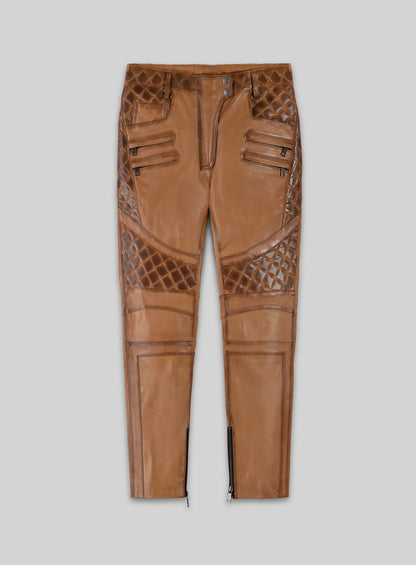 Carrier Burnt Tan Leather Pants
