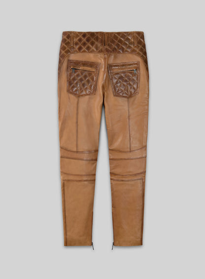 Carrier Burnt Tan Leather Pants