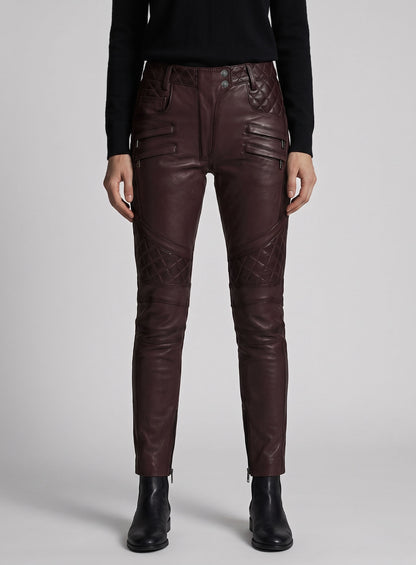 Carrier Burnt Wine Leather Pants