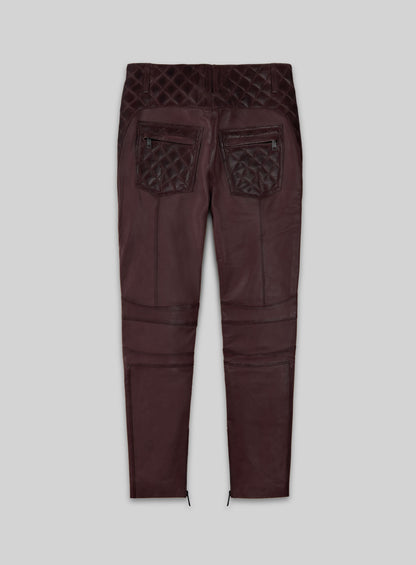 Carrier Burnt Wine Leather Pants