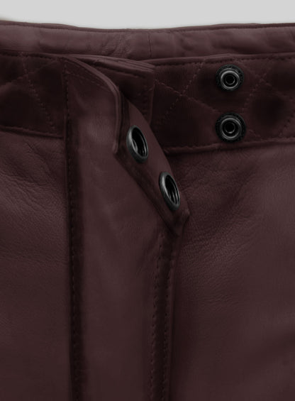 Carrier Burnt Wine Leather Pants