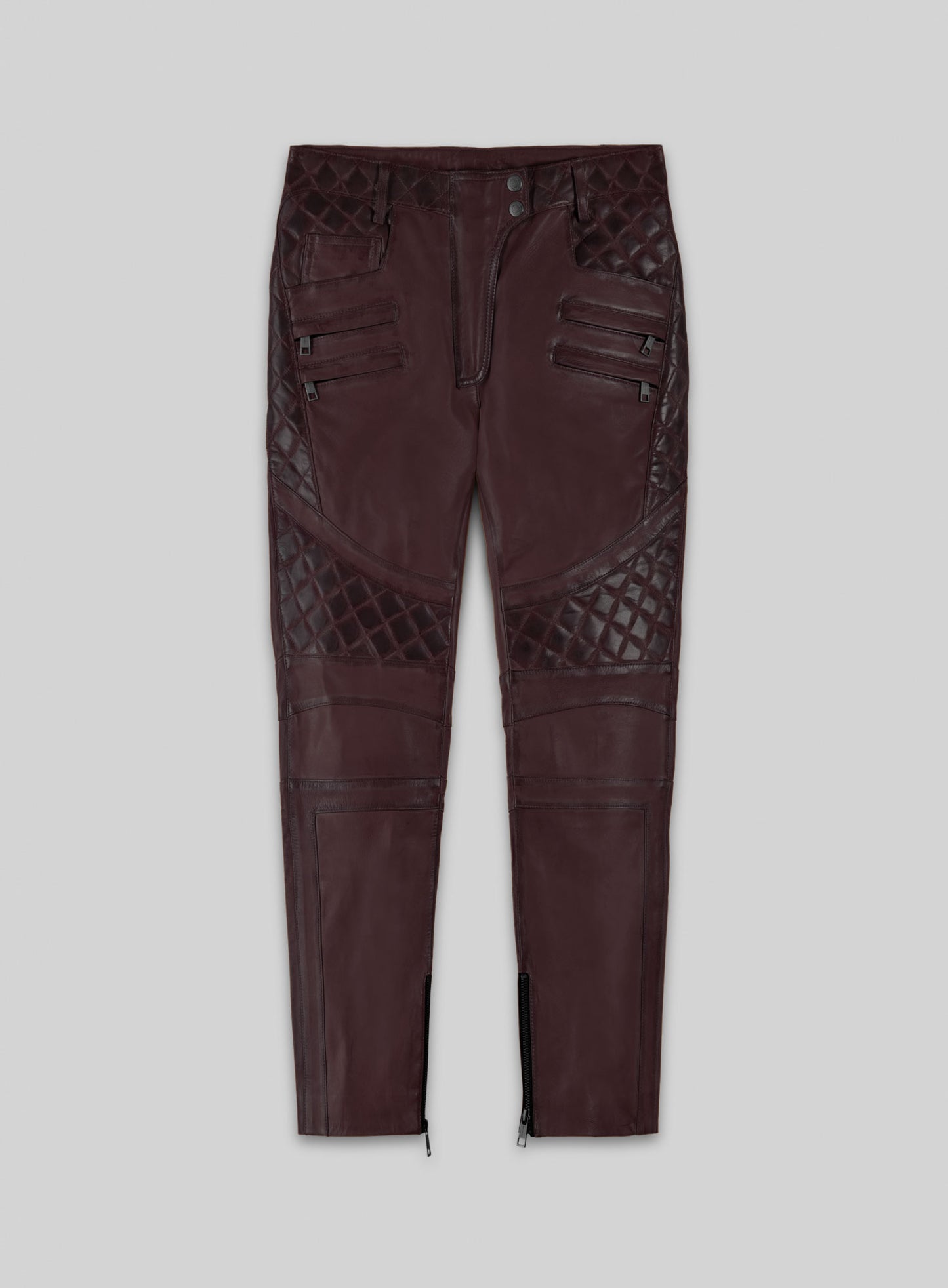 Carrier Burnt Wine Leather Pants