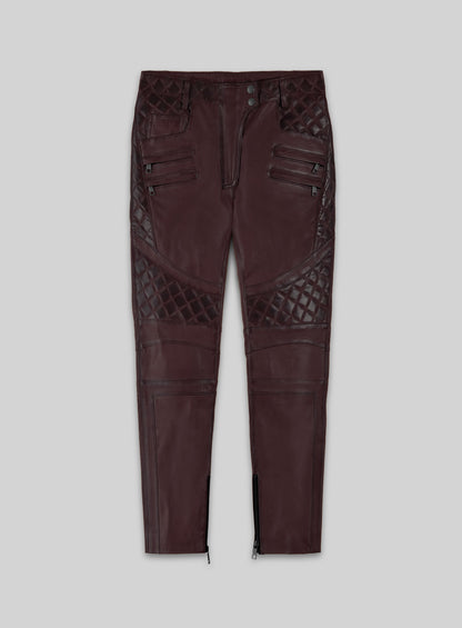 Carrier Burnt Wine Leather Pants