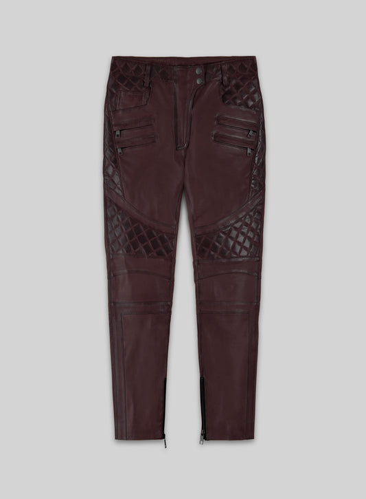 Carrier Burnt Wine Leather Pants