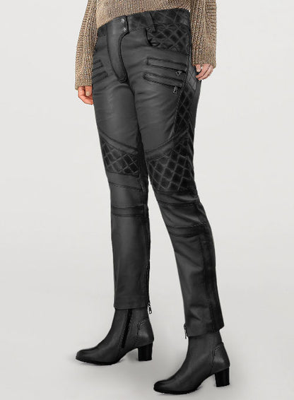 Carrier Burnt Charcoal Leather Pants - LeatherCult