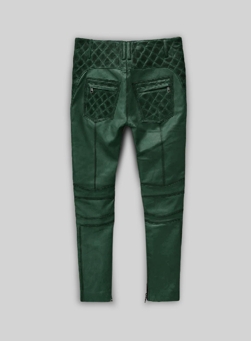 Carrier Burnt Green Leather Pants
