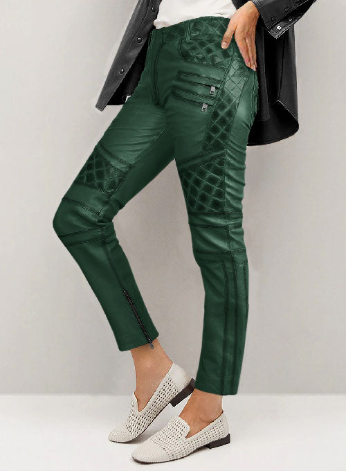 Carrier Burnt Green Leather Pants