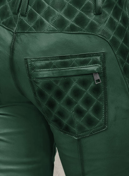 Carrier Burnt Green Leather Pants
