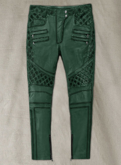 Carrier Burnt Green Leather Pants
