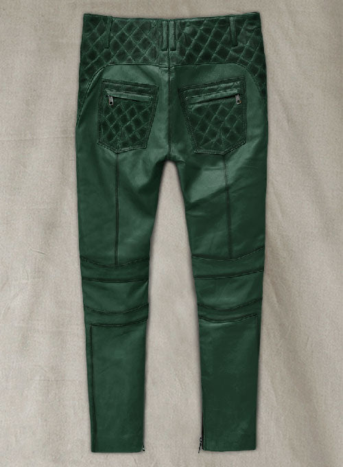 Carrier Burnt Green Leather Pants