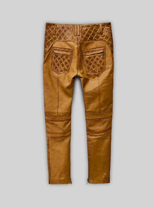 Carrier Burnt Mustard Leather Pants