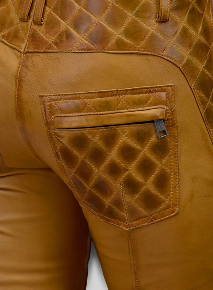 Carrier Burnt Mustard Leather Pants