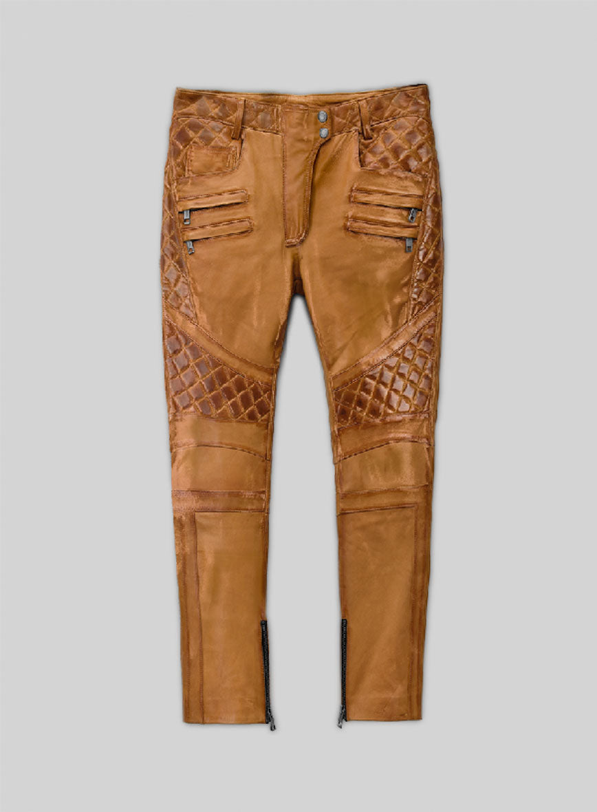 Carrier Burnt Mustard Leather Pants