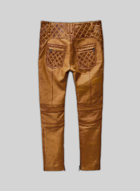 Carrier Burnt Mustard Leather Pants