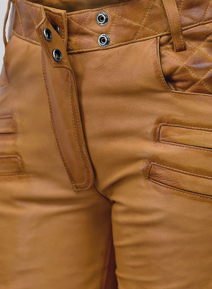 Carrier Burnt Mustard Leather Pants