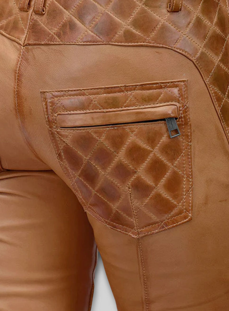 Carrier Burnt Tan Leather Pants