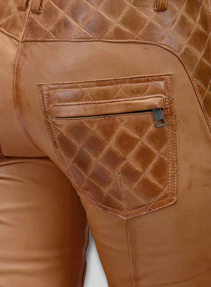 Carrier Burnt Tan Leather Pants