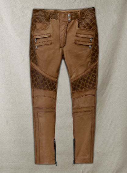 Carrier Burnt Tan Leather Pants - LeatherCult