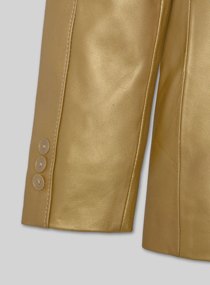 Golden Catwalk Leather Blazer # 2