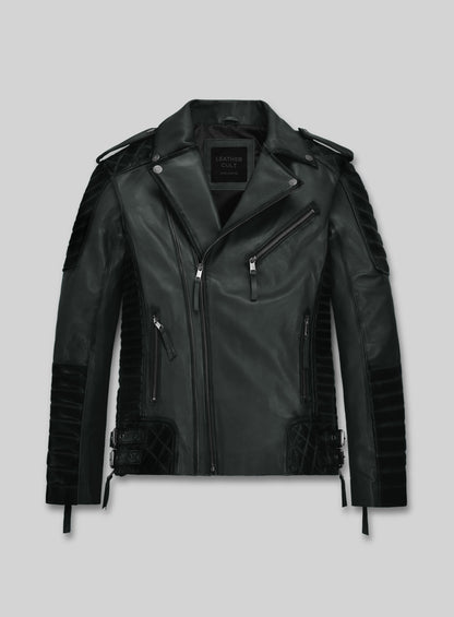 Charles Burnt Charcoal Leather Jacket