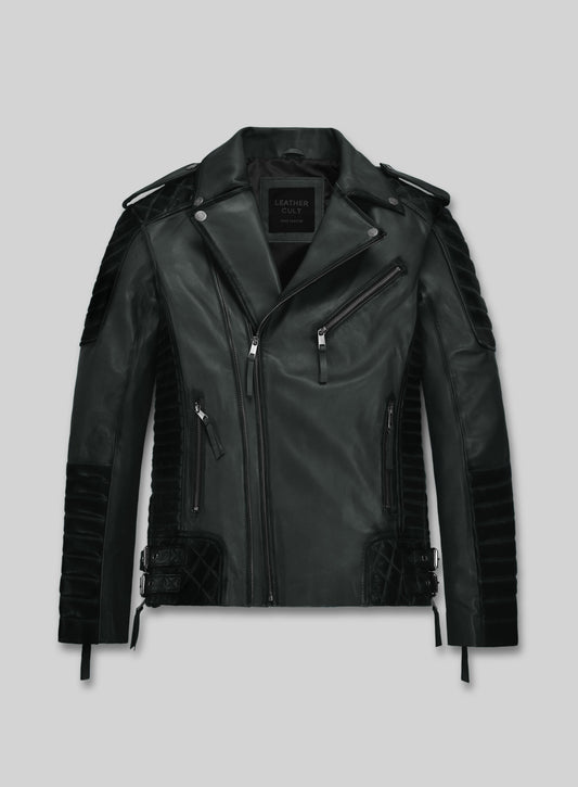 Charles Burnt Charcoal Leather Jacket