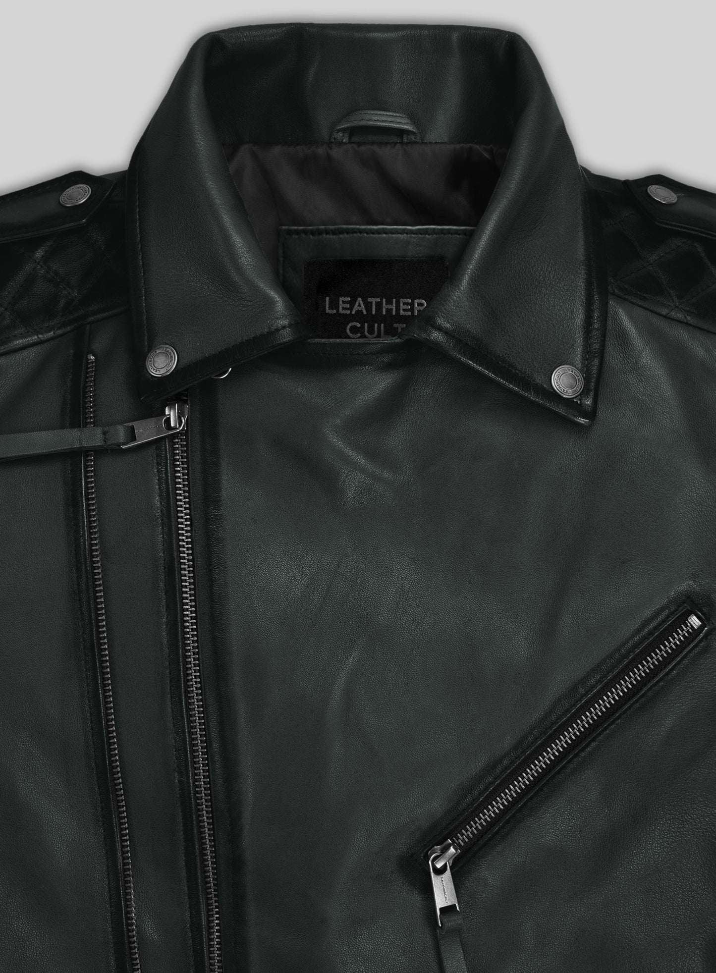 Charles Burnt Charcoal Leather Jacket