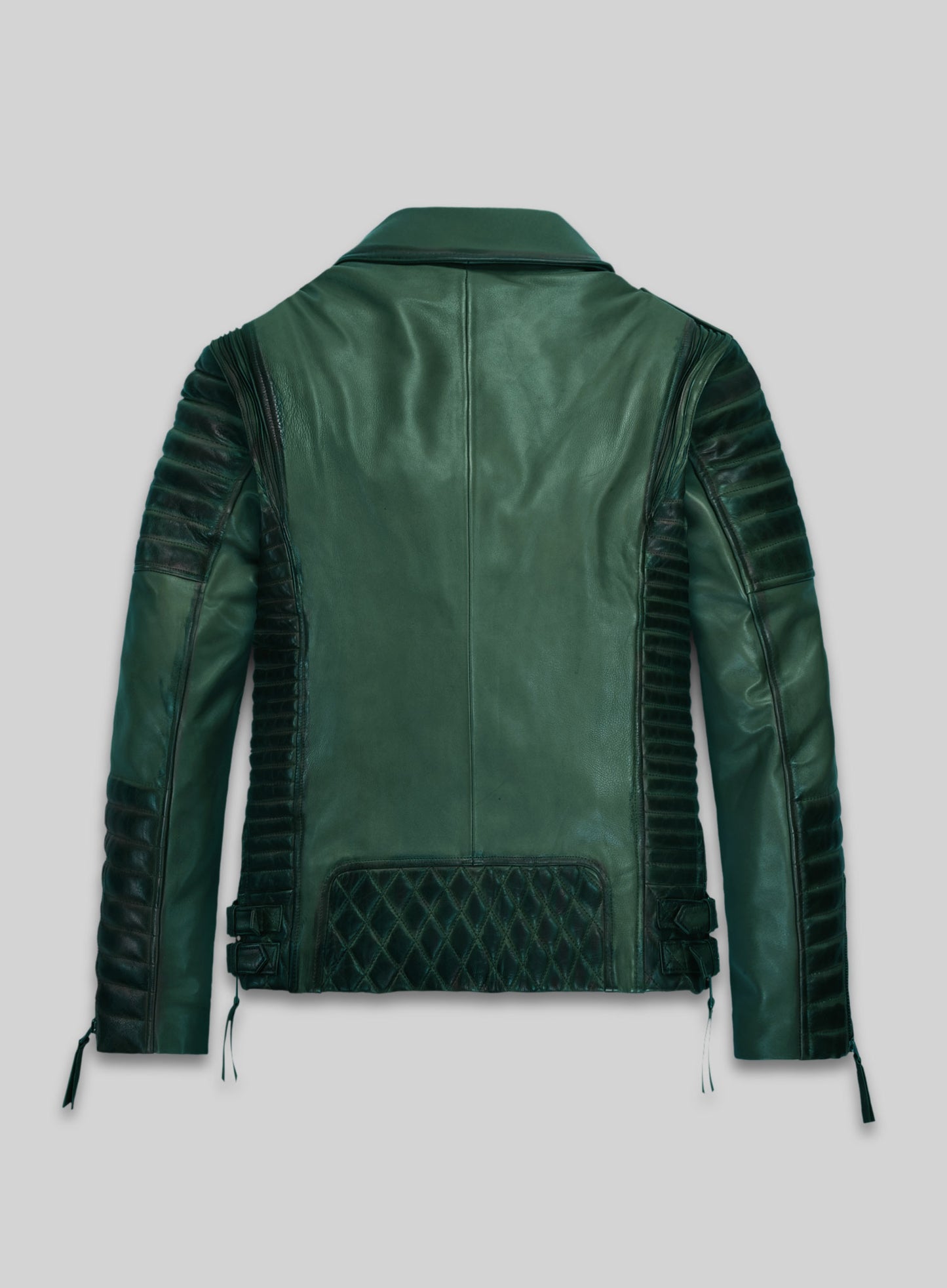 Charles Burnt Green Leather Jacket
