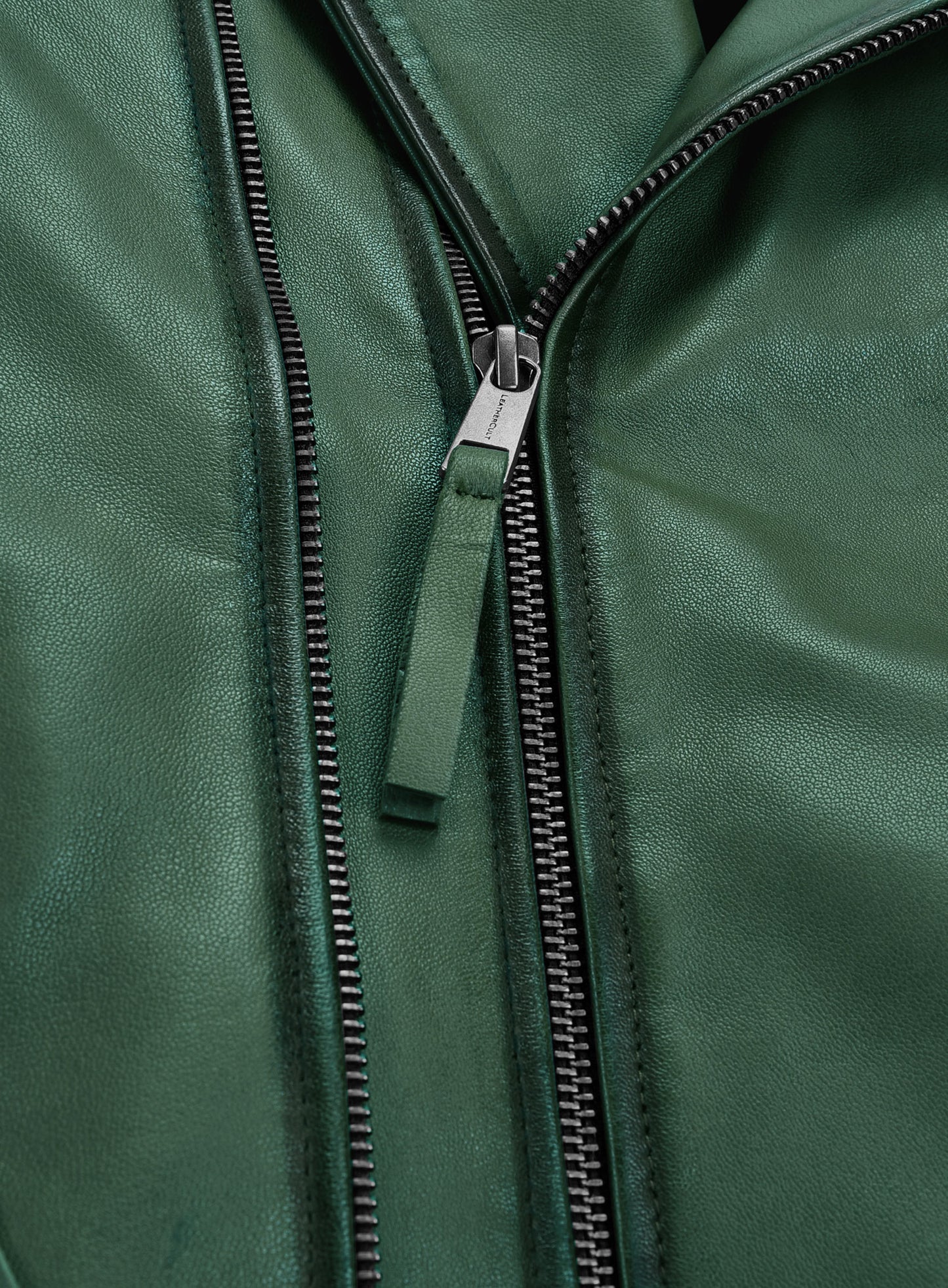 Charles Burnt Green Leather Jacket