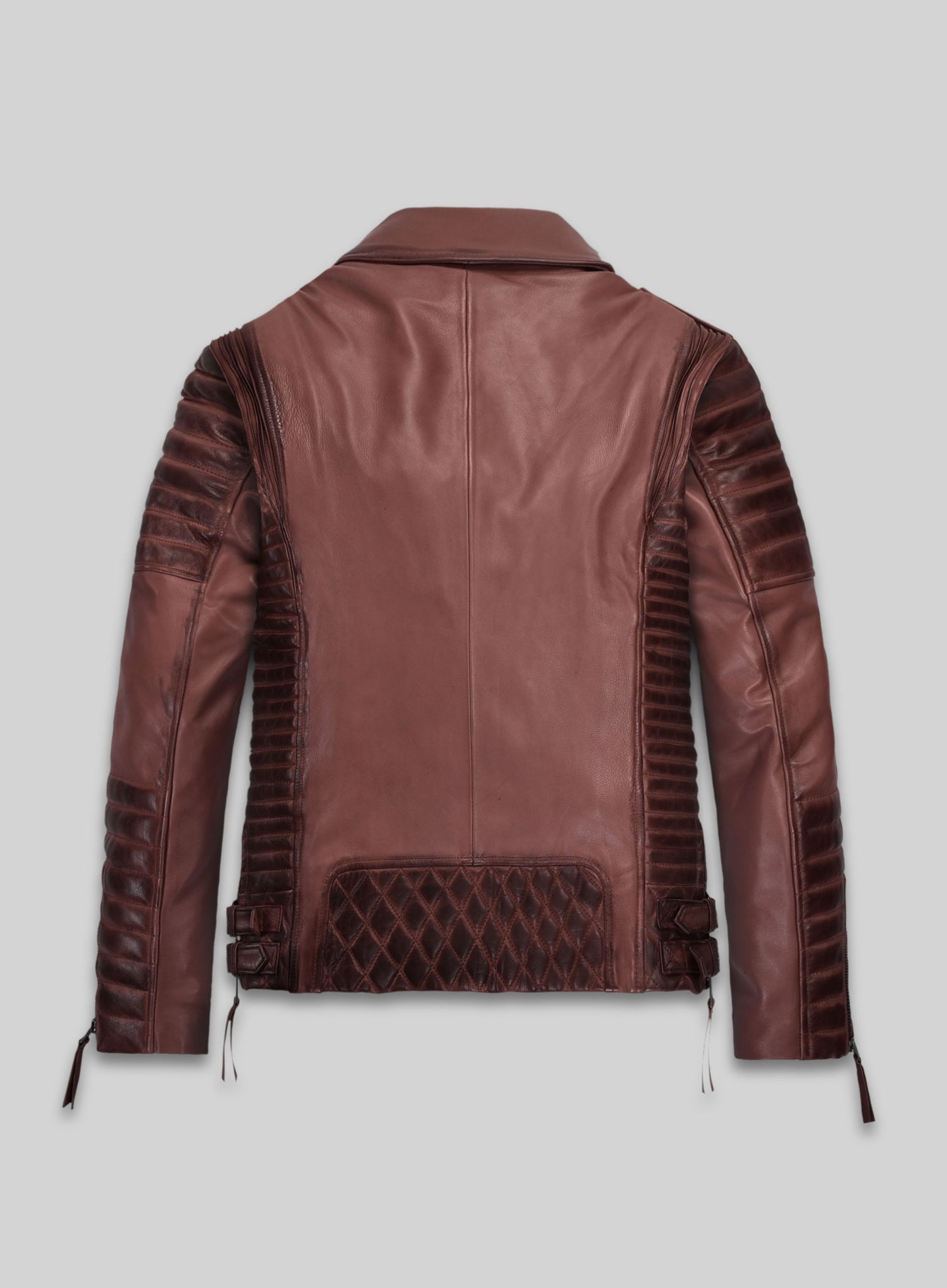 Charles Burnt Maroon Leather Jacket