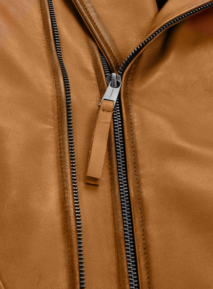 Charles Burnt Mustard Leather Jacket