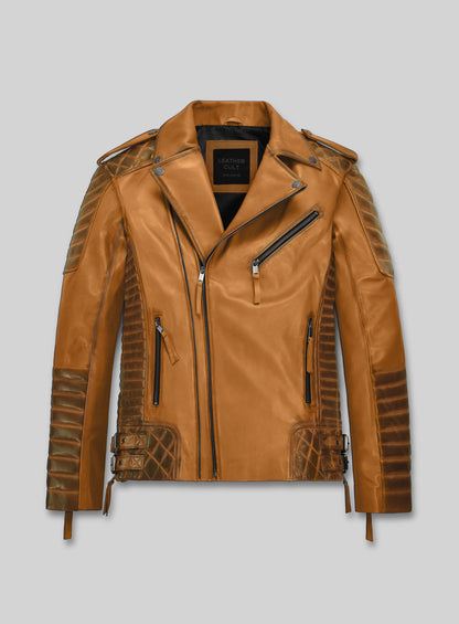 Charles Burnt Mustard Leather Jacket