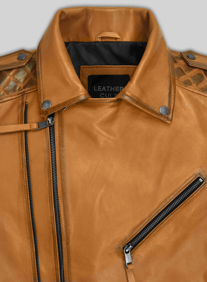 Charles Burnt Mustard Leather Jacket