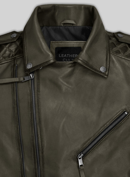 Charles Burnt Olive Leather Jacket