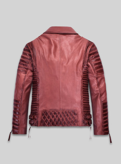 Charles Burnt Red Leather Jacket