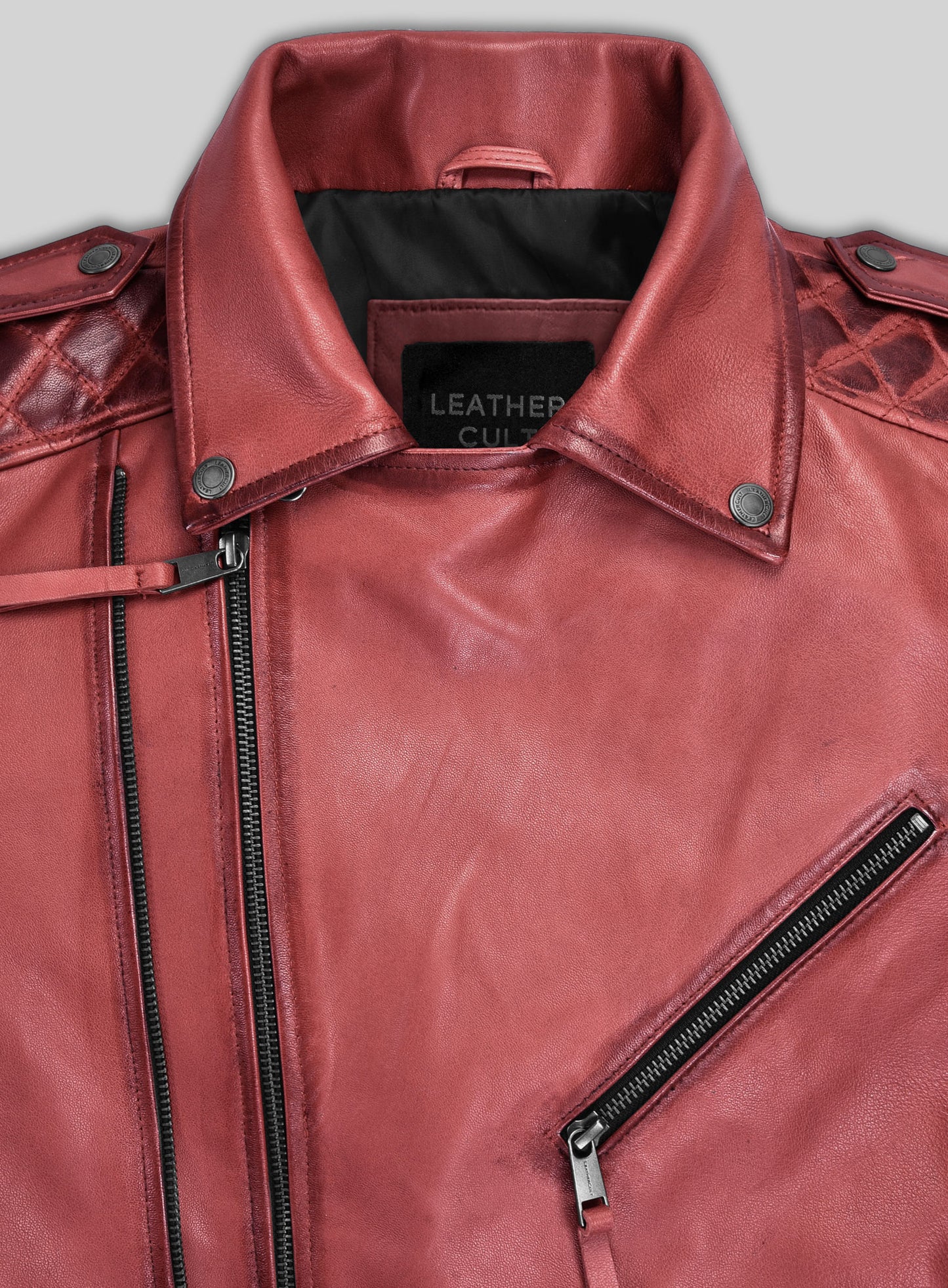 Charles Burnt Red Leather Jacket