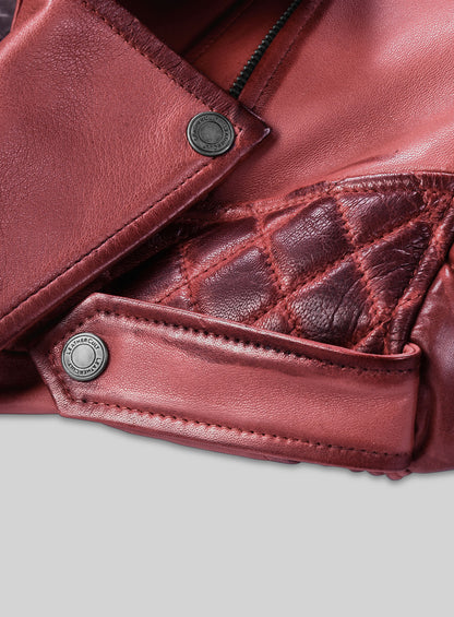 Charles Burnt Red Leather Jacket