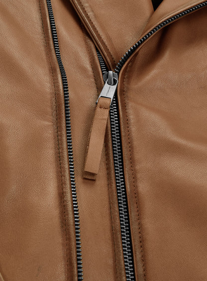 Charles Burnt Tan Leather Jacket