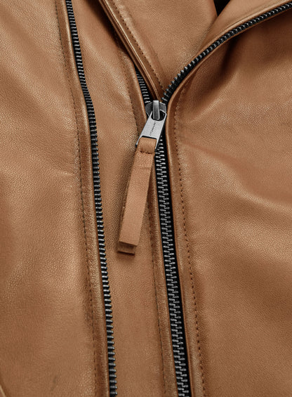 Charles Burnt Tan Leather Jacket