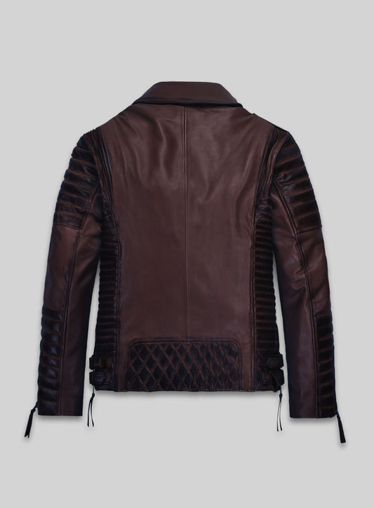 Charles Burnt Wine Leather Jacket