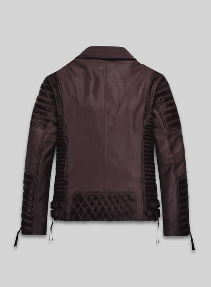 Charles Burnt Wine Leather Jacket
