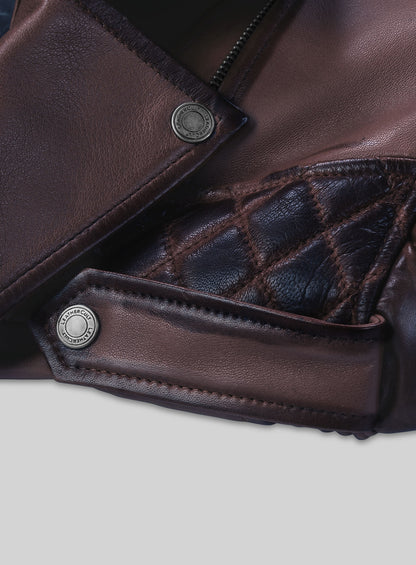 Charles Burnt Wine Leather Jacket