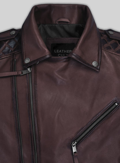 Charles Burnt Wine Leather Jacket
